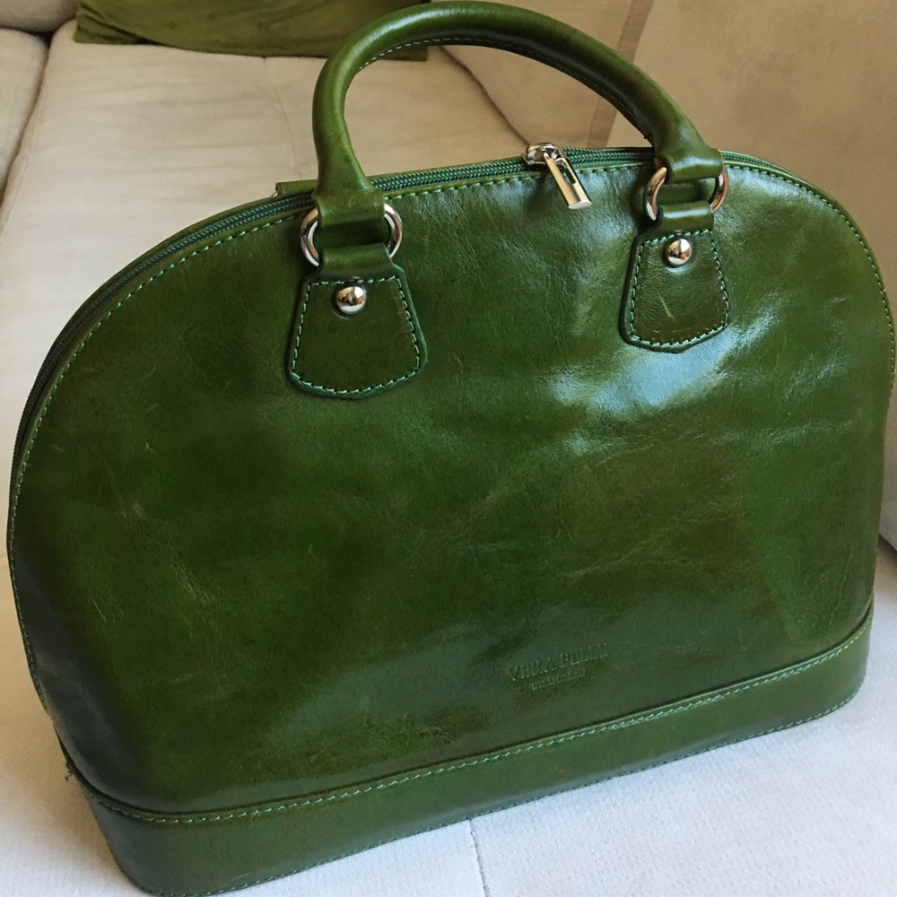 Italian green leather purse